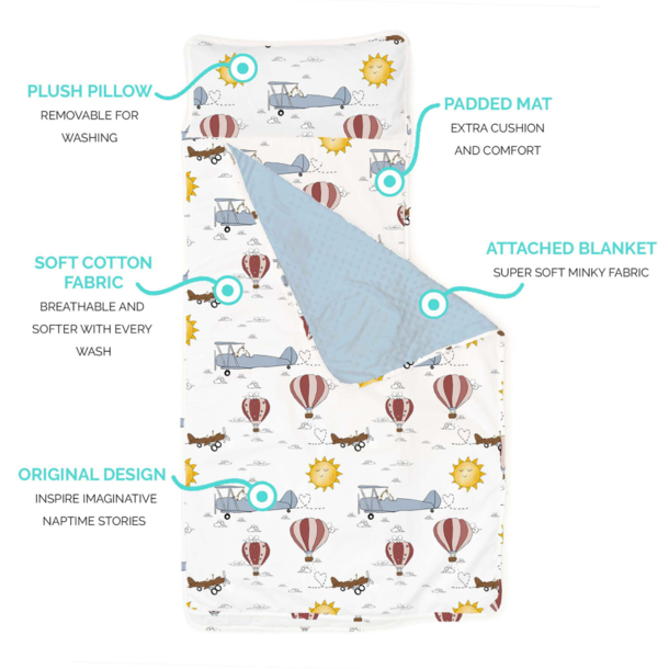 Wildkin Wildkin: Toddler Nap Mat - Travel, Take Flights