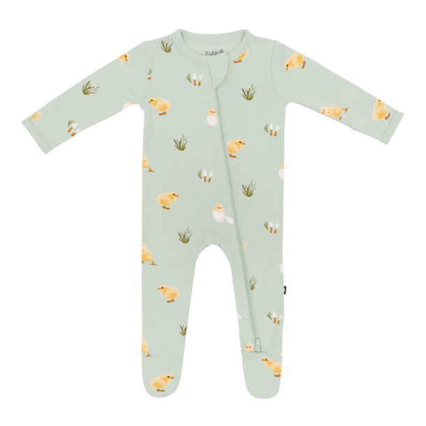 Kyte Clothing Kyte: Zipper Footie - Aloe Chick