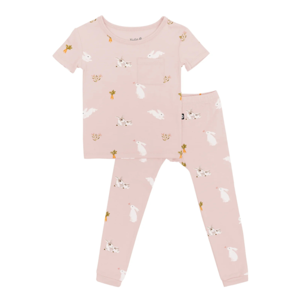 Kyte Clothing Kyte: Toddler SS w/Pants PJ Set - Blush Rabbit