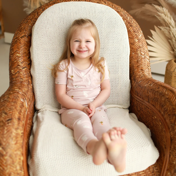 Kyte Clothing Kyte: Toddler SS w/Pants PJ Set - Blush Rabbit