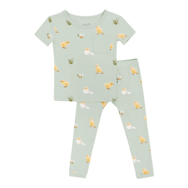 Kyte Clothing Kyte: Toddler SS w/Pants PJ Set - Aloe Chick