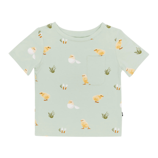 Kyte Clothing Kyte: S. Sleeve Toddler Crew Neck Tee - Aloe Chick