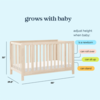 Million Dollar Baby MDB: Colby GROW 6-in-1 Convertible Bassinet to Crib - Washed Natural
