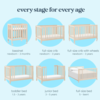 Million Dollar Baby MDB: Colby GROW 6-in-1 Convertible Bassinet to Crib - Washed Natural
