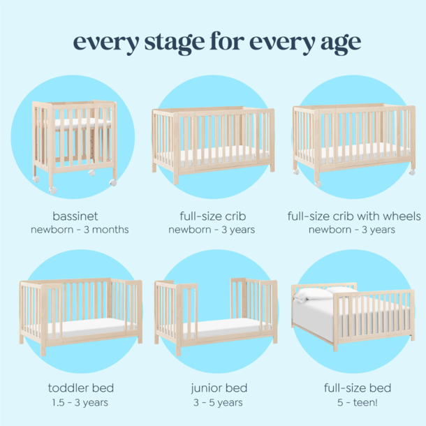Million Dollar Baby MDB: Colby GROW 6-in-1 Convertible Bassinet to Crib - Washed Natural