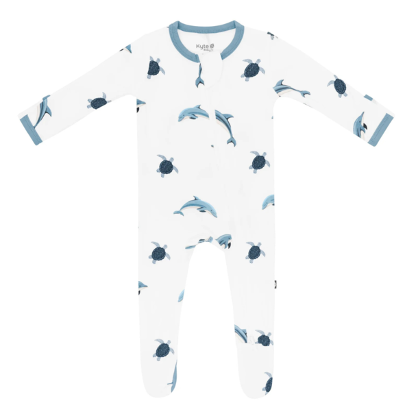 Kyte Clothing Kyte: Zipper Footie - Dolphin