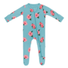 Kyte Clothing Kyte: Zipper Footie - Hibiscus
