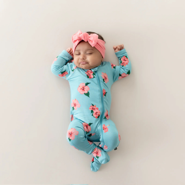 Kyte Clothing Kyte: Zipper Footie - Hibiscus