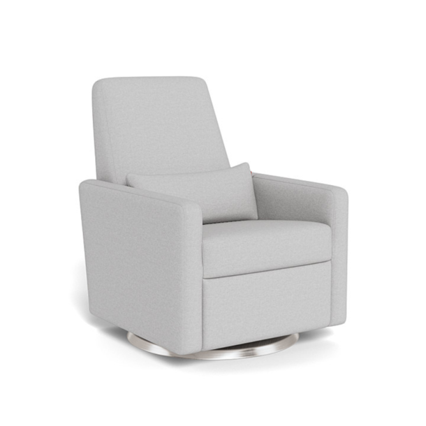 Monte Monte: Grano Glider Recliner w/ Stainless Steel Swivel Base - Fog Grey Performance Fabric