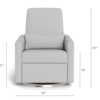 Monte Monte: Grano Glider Recliner w/ Stainless Steel Swivel Base - Fog Grey Performance Fabric