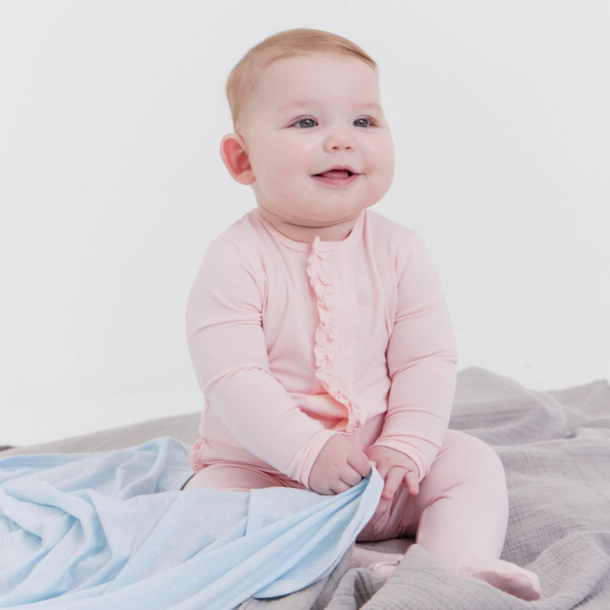 Magnificient Baby Magnetic Me: Magnetic Footie - Pink Dogwood Ruffle (Modal)