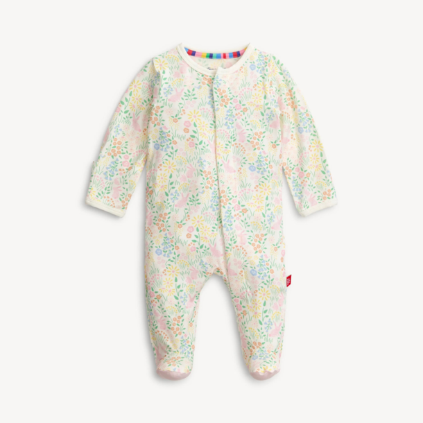 Magnificent Baby Magnetic Me: Footie - Hoppy Garden (Modal) w/Ruffle