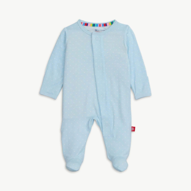 Magnificent Baby Magnetic Me: Magnetic Footie - Pin Dot Blue