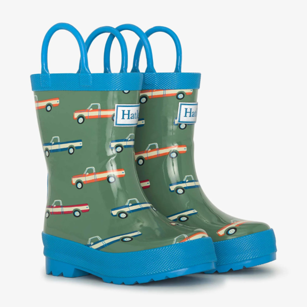 Hatley/Little Blue House Hatley: Rainboot w/ Handles - Big Trucks