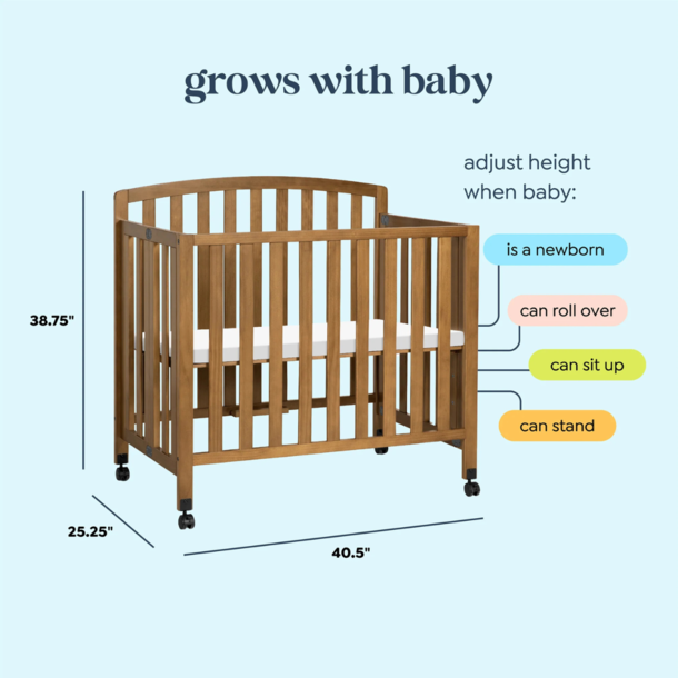 Million Dollar Baby Dylan Folding 3-in-1 Mini Crib