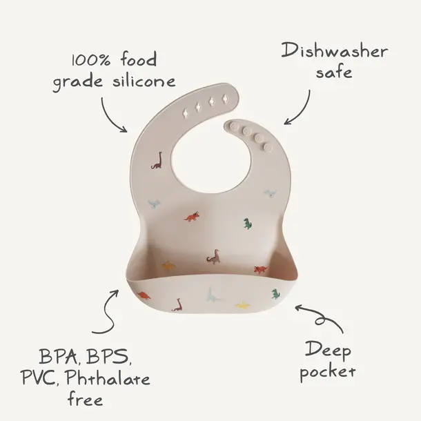 Mushie Mushie: Silicone Bib - Solid