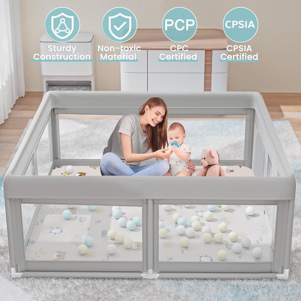Playpen with Padded Mat (Large) -