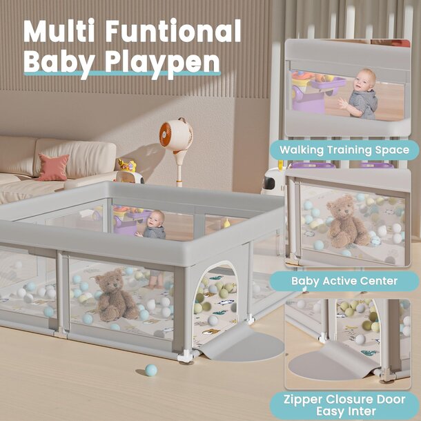 Playpen with Padded Mat (Large) -