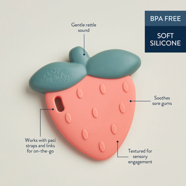 Itzy Ritzy Itzy Ritzy: Rattle & Teether - Strawberry
