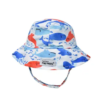 Flap Happy Flap Happy: Cotton Bucket Hat - SS Whale Blue