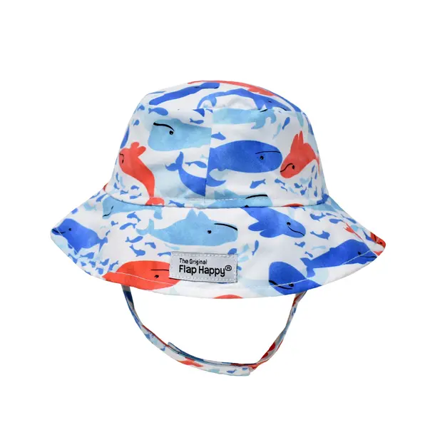 Flap Happy Flap Happy: Cotton Bucket Hat - SS Whale Blue