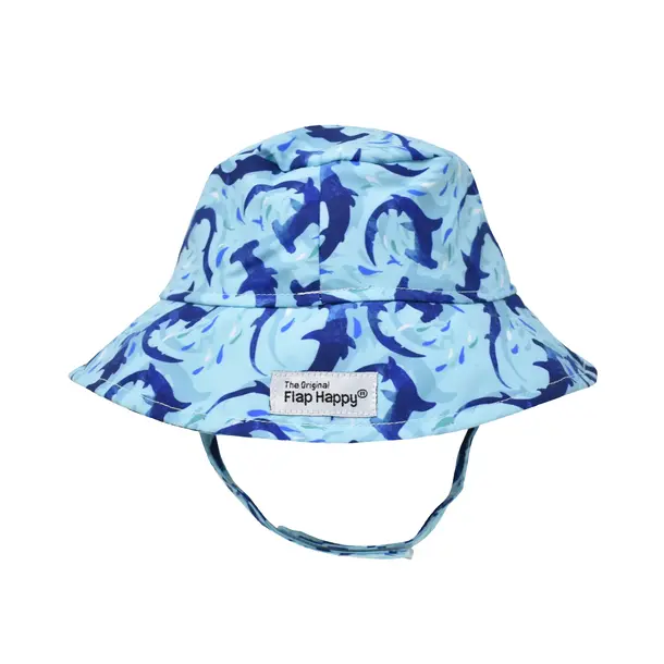 Flap Happy Flap Happy: Cotton Bucket Hat - Swirly Sharks