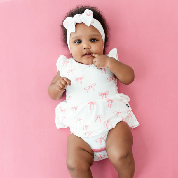 Kyte Clothing Kyte: Twirl Bodysuit Dress - Bow