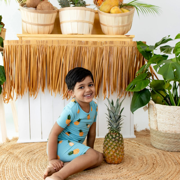 Kyte Clothing Kyte: Toddler Short-Sleeve PJ Set - Pineapple