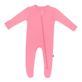 Kyte Clothing Kyte: Zipper Footie - Guava