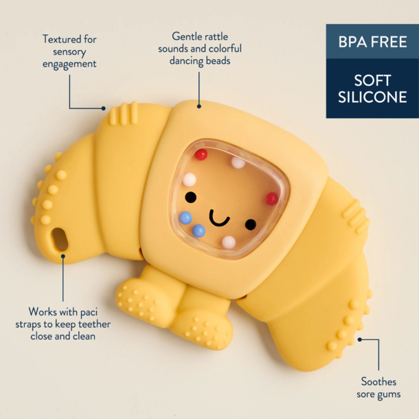 Itzy Ritzy Itzy Ritzy: Rattle & Teether - Croissant