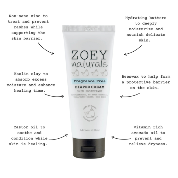 Zoey Naturals Zoey Natural: Diaper Cream - Fragrance Free