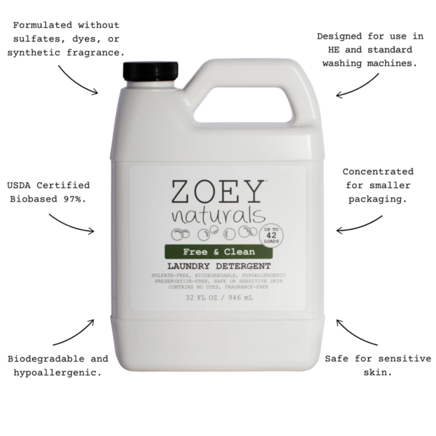 Zoey Naturals Zoey Natural: Free & Clean Detergent