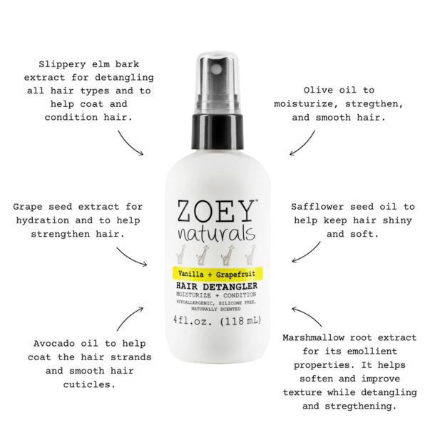Zoey Naturals Zoey Natural: Hair Detangler - Vanilla /Grapefruit