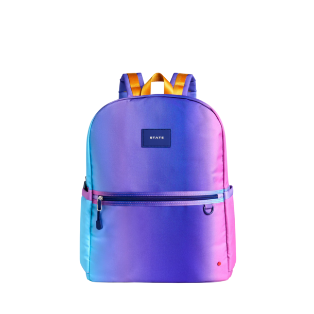 State Bags State Bags: Kane Double Zip Large- Blue/Pink Gradient