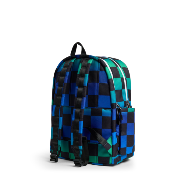 State Bags State Bags: Kane Double Lg Backpack- Blue Checkerboard