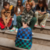 State Bags State Bags: Kane Double Lg Backpack- Blue Checkerboard
