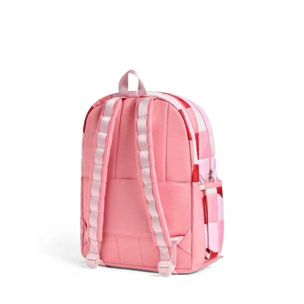 State Bags State Bags: Kane Double Lg Backpack- Pink Puffer Check