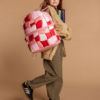 State Bags State Bags: Kane Double Lg Backpack- Pink Puffer Check