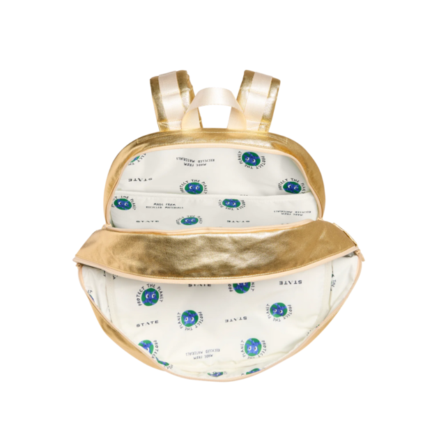 State Bags State Bags: Kane Double Zip Large- Gold