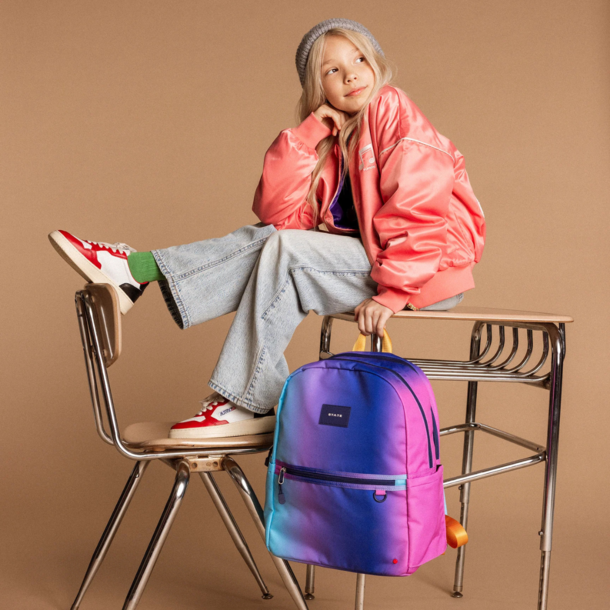State Bags State Bags: Kane Double Backpack- Blue/Pink Gradient