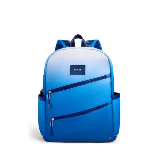 State Bags State Bags: Kane Double Backpack- Blue Gradient Diagonal