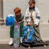 State Bags State Bags: Kane Double Backpack- Blue Gradient Diagonal