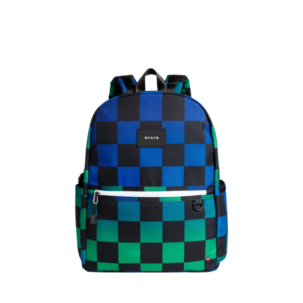 State Bags State Bags: Kane Double Backpack- Blue Checkerboard