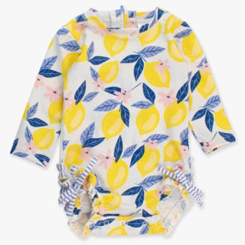 Rufflebutts Rufflebutts: 1pc Rashguard - Lemon Capri