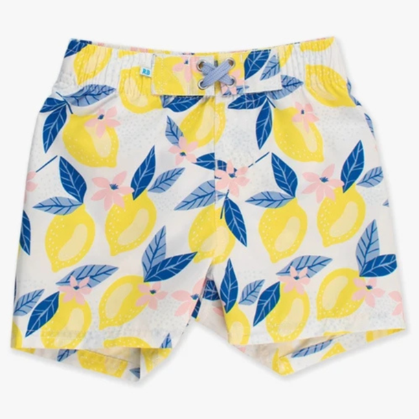 Rufflebutts Ruggedbutts: Swim Trunks - Lemon Capri