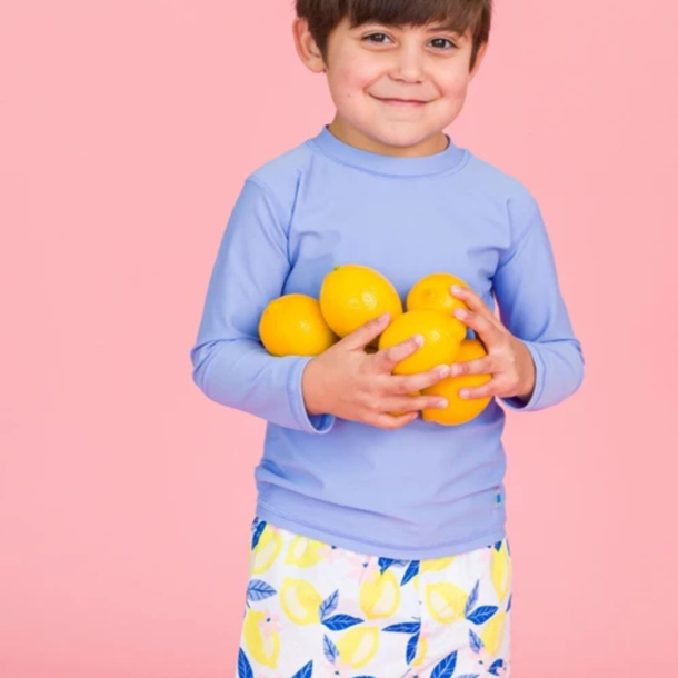 Rufflebutts Ruggedbutts: Swim Trunks - Lemon Capri