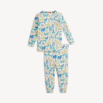Magnificient Baby Magnetic Me: Long Slv. PJ Set - Blue It's a Pawty
