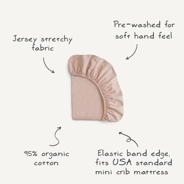 Mushie Mushie: Stretchy MINI Crib Sheet - Natural