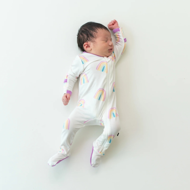 Kyte Clothing Kyte: Zipper Footie - Poi Rainbow