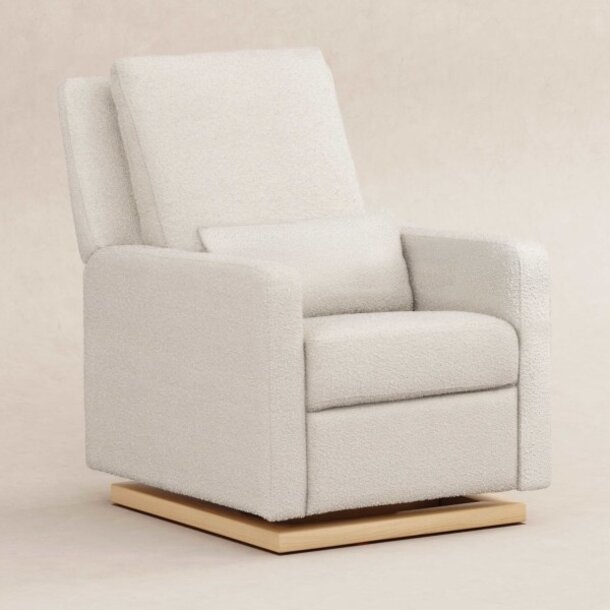 Million Dollar Baby MDB: Sigi Electronic Glider Recliner - Ivory Boucle